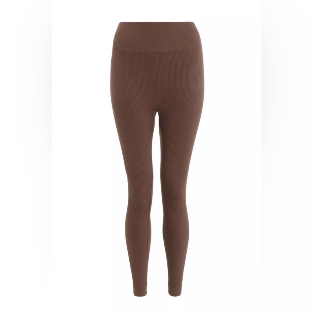 Brown leggings for Women’s , perfect for everyday wear,ribbed leggings Size M
